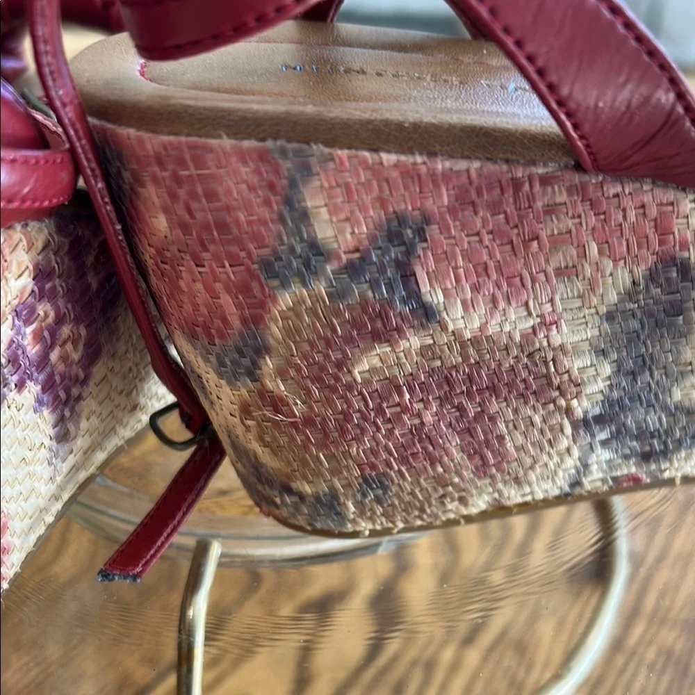 NWOT Montego Bay Club Red Floral Platform Wedge Espadrilles